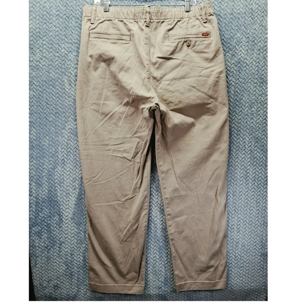 Levis XX Chino EZ Khaki Tan Stretch Elastic Waist Drawstring Pants Large Gorpcor